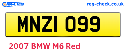 MNZ1099 are the vehicle registration plates.