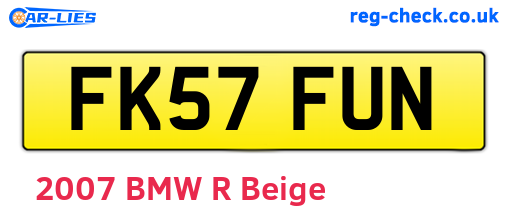 FK57FUN are the vehicle registration plates.