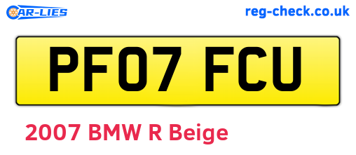 PF07FCU are the vehicle registration plates.