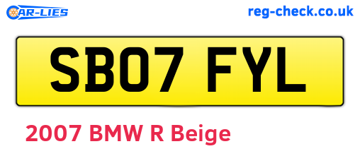 SB07FYL are the vehicle registration plates.