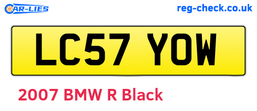 LC57YOW are the vehicle registration plates.