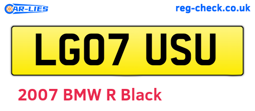 LG07USU are the vehicle registration plates.