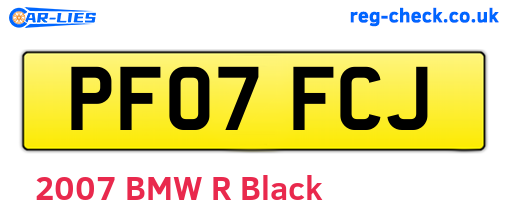PF07FCJ are the vehicle registration plates.