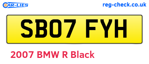 SB07FYH are the vehicle registration plates.