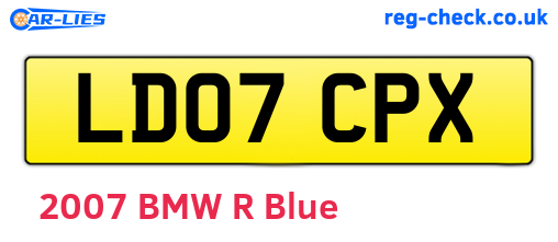 LD07CPX are the vehicle registration plates.