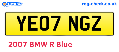 YE07NGZ are the vehicle registration plates.
