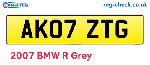 AK07ZTG are the vehicle registration plates.