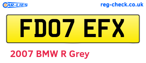 FD07EFX are the vehicle registration plates.