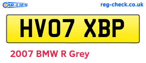 HV07XBP are the vehicle registration plates.