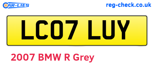 LC07LUY are the vehicle registration plates.