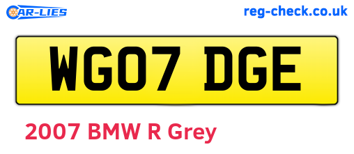 WG07DGE are the vehicle registration plates.