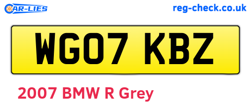 WG07KBZ are the vehicle registration plates.