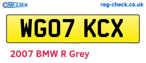 WG07KCX are the vehicle registration plates.