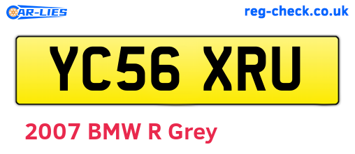YC56XRU are the vehicle registration plates.