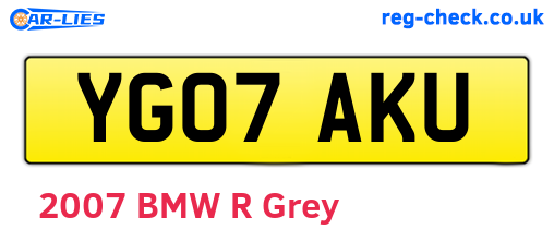 YG07AKU are the vehicle registration plates.