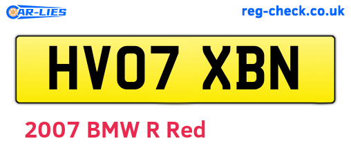 HV07XBN are the vehicle registration plates.