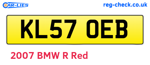 KL57OEB are the vehicle registration plates.