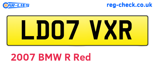 LD07VXR are the vehicle registration plates.