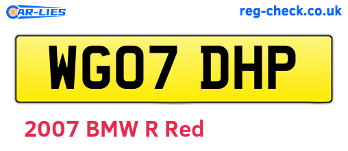 WG07DHP are the vehicle registration plates.