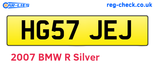 HG57JEJ are the vehicle registration plates.