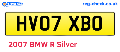 HV07XBO are the vehicle registration plates.