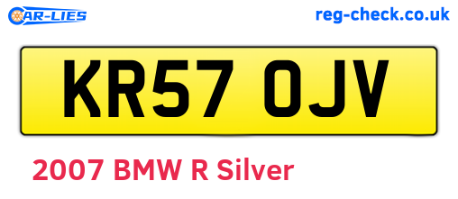 KR57OJV are the vehicle registration plates.