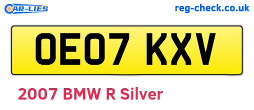 OE07KXV are the vehicle registration plates.