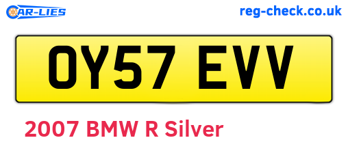 OY57EVV are the vehicle registration plates.