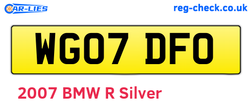 WG07DFO are the vehicle registration plates.