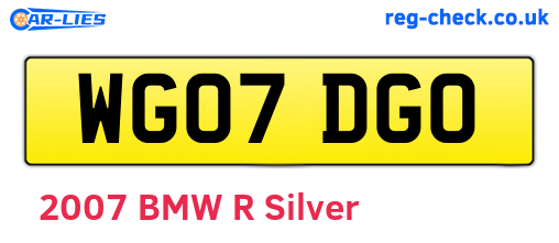 WG07DGO are the vehicle registration plates.