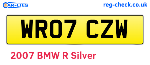 WR07CZW are the vehicle registration plates.