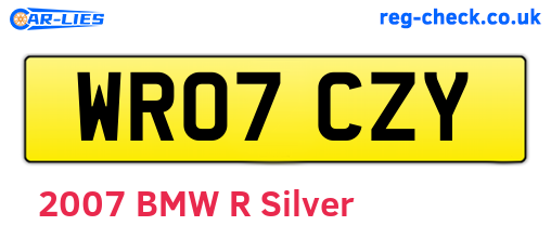 WR07CZY are the vehicle registration plates.