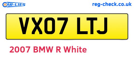 VX07LTJ are the vehicle registration plates.