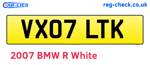 VX07LTK are the vehicle registration plates.