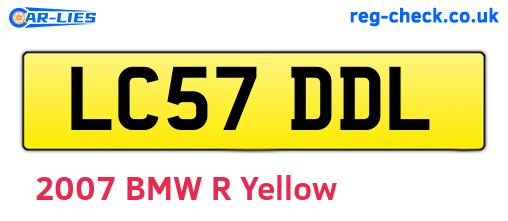 LC57DDL are the vehicle registration plates.
