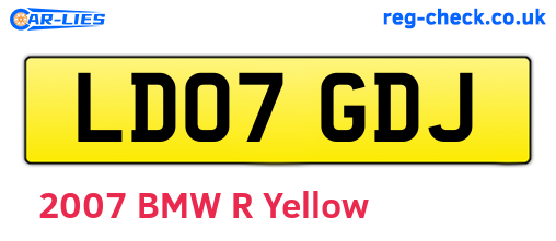 LD07GDJ are the vehicle registration plates.