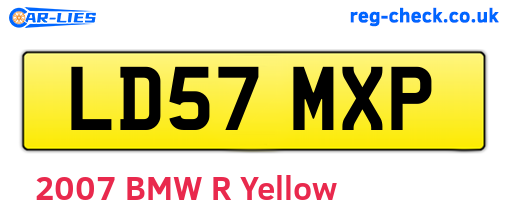 LD57MXP are the vehicle registration plates.