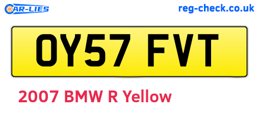 OY57FVT are the vehicle registration plates.