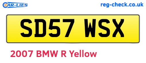 SD57WSX are the vehicle registration plates.