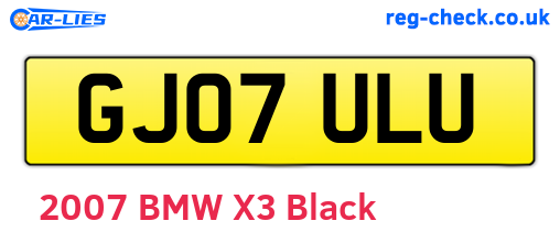 GJ07ULU are the vehicle registration plates.
