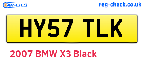HY57TLK are the vehicle registration plates.
