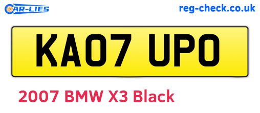 KA07UPO are the vehicle registration plates.
