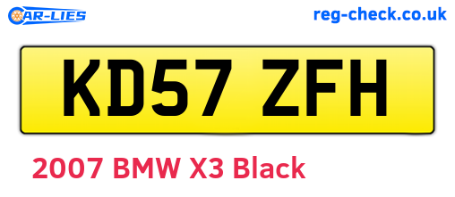 KD57ZFH are the vehicle registration plates.