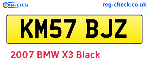 KM57BJZ are the vehicle registration plates.