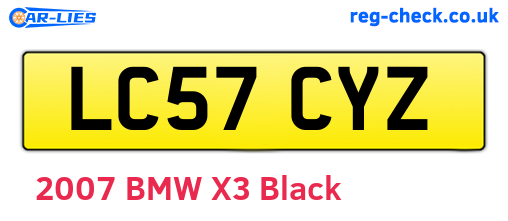 LC57CYZ are the vehicle registration plates.