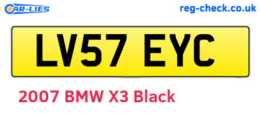 LV57EYC are the vehicle registration plates.