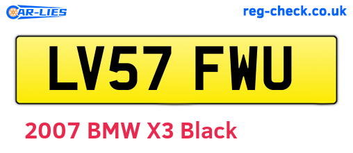 LV57FWU are the vehicle registration plates.