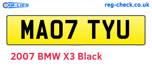 MA07TYU are the vehicle registration plates.