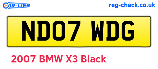 ND07WDG are the vehicle registration plates.