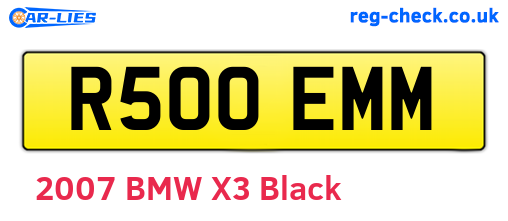 R500EMM are the vehicle registration plates.